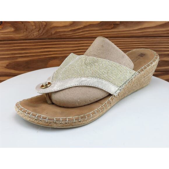 White Mountain Size 11 M Women Sandal Flip Flop Taupe Fabric Bandana‎ - Picture 1 of 10